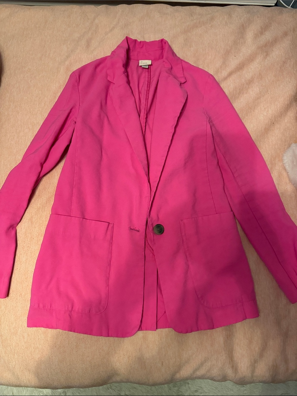 a new day Fuchsia Single-Button Notch Lapel Blazer